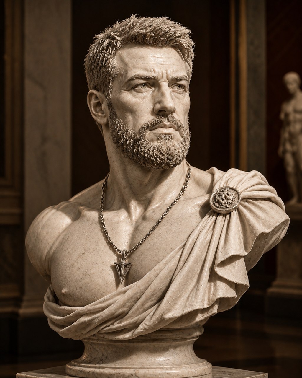Marmeren buste — dezelfde generatie die je ook ziet als avatar van Agent Thomas op deze site
